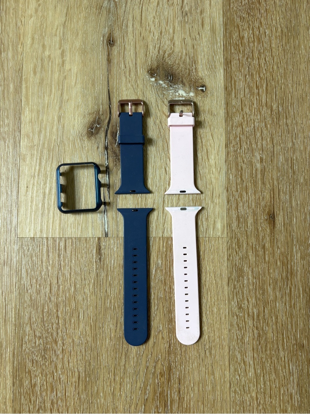 Interchangeable Silicone Watch Bands & Case - Pink & Navy